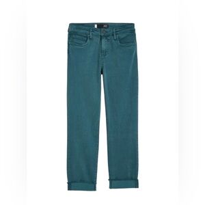 Kut from the Kloth Amy Eco Crop Straight Leg Capri Jean in teal green